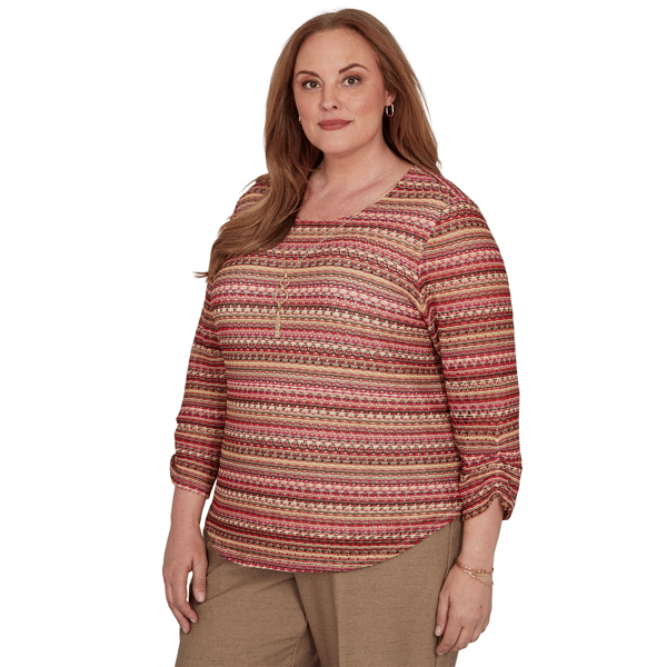 Plus Size Alfred Dunner Union Square Bayadere Stripe Blouse