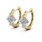 Moluxi&#8482; 14kt. Gold 1.6ctw. Princess-Cut Moissanite Hoop Earrings - image 2