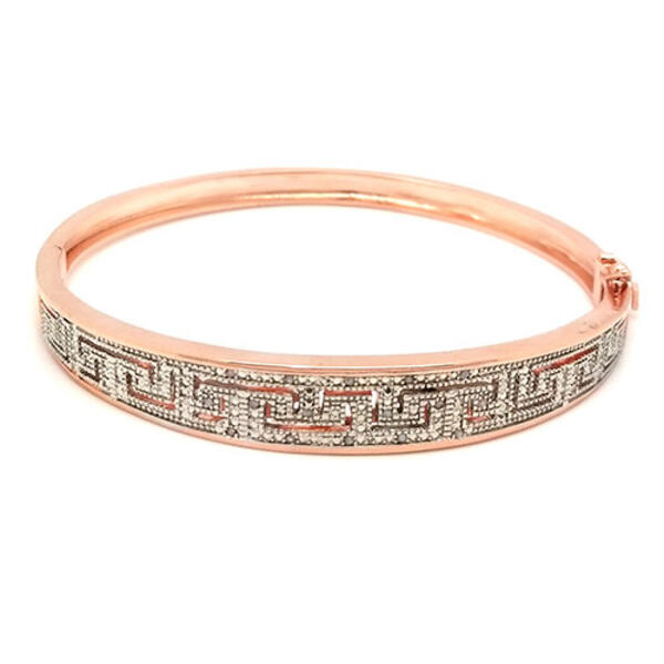 Gianni Argento Rose Gold 1/10kt. Diamond Greek Key Bracelet - image 