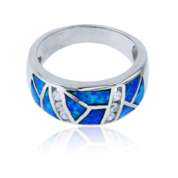 Gemstone Classics&#40;tm&#41; Created Opal & Cubic Zirconia Ring - image 