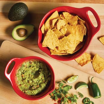 Rachael Ray 2-Piece Ceramic Mixing Bowl Set, Red