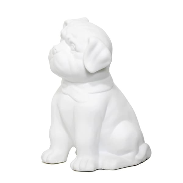 Simple Designs Porcelain Puppy Dog Shaped Table Lamp