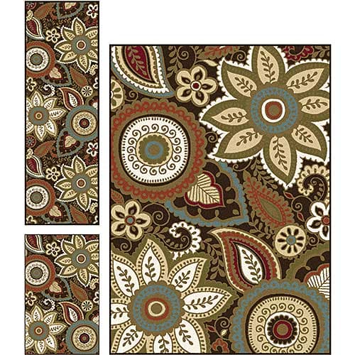 Tayse Majesty Zoey 3pc. Area Rug Set - Brown - image 