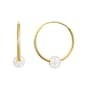 Kids Gold and Cultured Pearl Hoop Earrings - image 1
