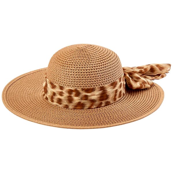 Womens Madd Hatter Floppy Hat Featuring A Scarf In A Bow