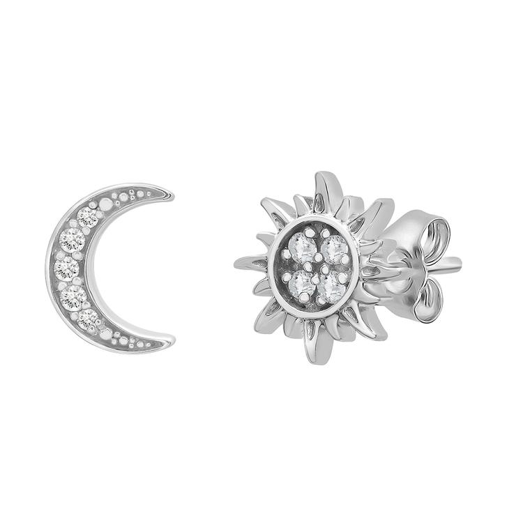 Diamond Classics(tm) 1/20cr Moon/Sun Earrings