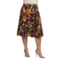 Plus Size 24/7 Comfort Apparel Purple Floral Pocket Midi Skirt - image 2