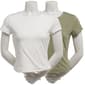 Juniors Pink Rose 2Pk Cotton Modal Crewneck Tee - image 1