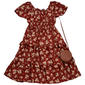 Girls (7-16) As U Wish Flutter Sleeve Flower Midi Dress w/ Purse - image 1
