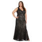 Plus Size R&M Richards Sleeveless Bead Trim Godet Hem Gown - image 1