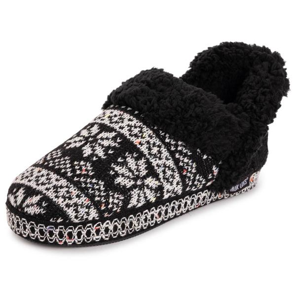 Womens MUK LUKS® Magdalena Slippers - Black Cable