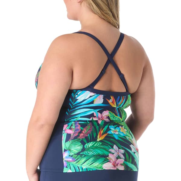 Plus Size Beach House Tropic Paradise Ambition Tankini Swim Top
