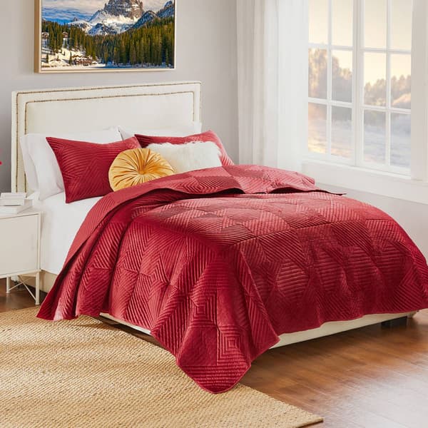 Greenland Home Fashions&#8482; Riviera Velvet Modern Quilt Set
