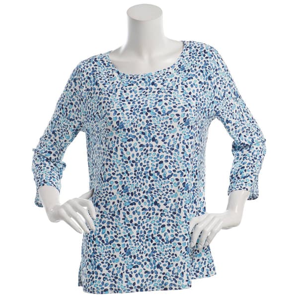 Womens Emily Daniels 3/4 Sleeve Watercolor Dot Jacquard Blouse - image 