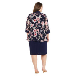 Plus Size R&M Richards Floral 3/4 Sleeve Jacket Dress
