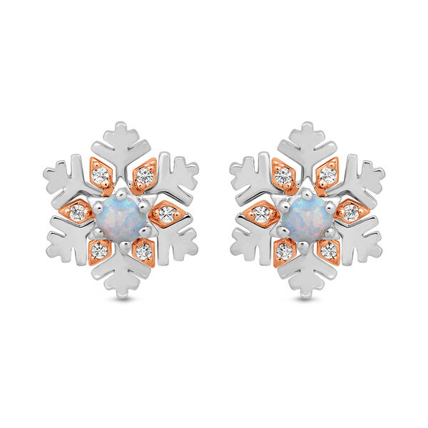 Enchanted Disney&#174; Lab Created Opal Snowflake Earrings