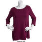 Womens Cable & Gauge 3/4 Sleeve Zip Shoulder Pullover Sweater - image 4