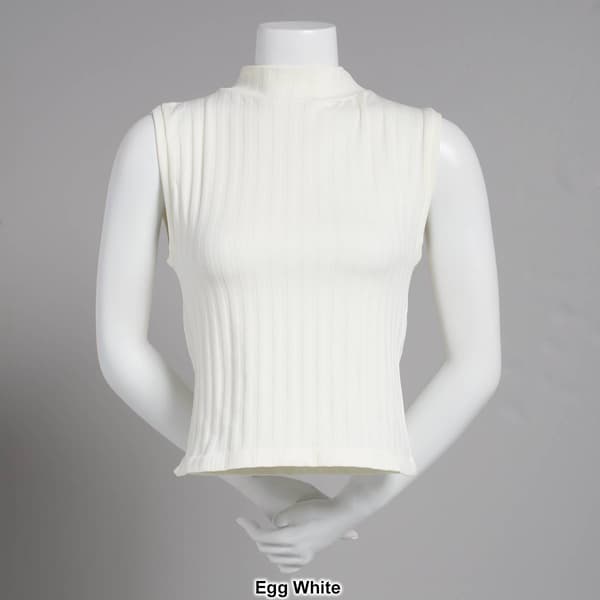 Juniors Poof! Seamless Wide Rib Mock Neck Tank Top