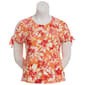 Womens Emily Daniels Short Sleeve Floral Cold Shoulder Blouse - image 2