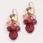 Ashley Cooper(tm) Gold-Tone Burgundy Beaded Cluster Earrings - image 1