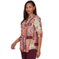 Petite Ruby Rd. Sedona Escape Tropical Patchwork Voile Blouse - image 3