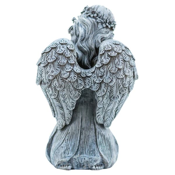 Hi-Line Gift Kneeling Angel Holding Flowers Garden Statue