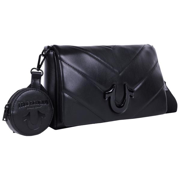 True Religion Quilted Flap Crossbody With Removable Pouch