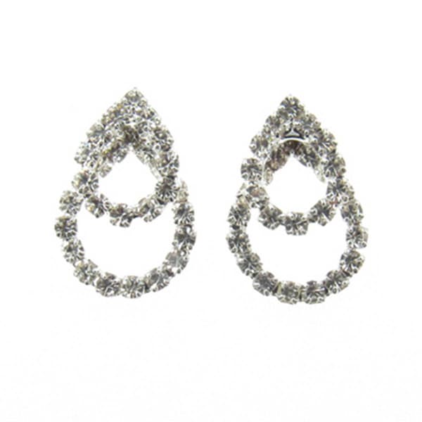 Rosa Rhinestones Silver-Tone Clear Rhinestone Open Loops Earrings - image 