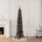 Puleo International Pre-Lit Black Alpine Pencil Christmas Tree - image 3