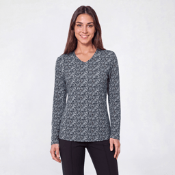 Womens Hasting & Smith Long Sleeve Mini Ditsy Floral Tee