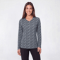 Petite Hasting & Smith Long Sleeve Mini Ditsy Floral V Neck Tee - image 3