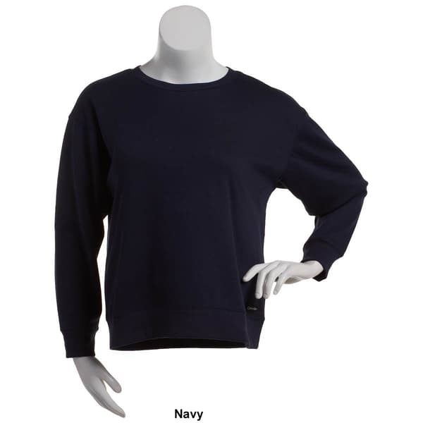 Womens Calvin Klein Performance Crew Logo Patch Sweatshirt