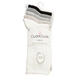 Womens Cuddl Duds(R) 5pk. Rib Crew Socks