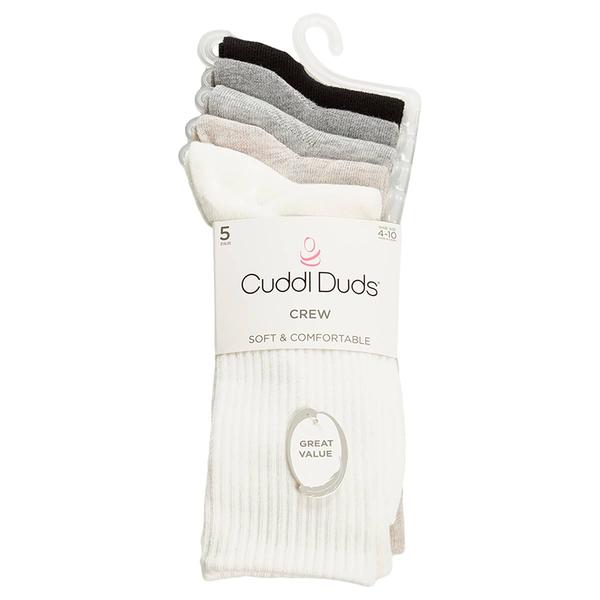 Womens Cuddl Duds(R) 5pk. Rib Crew Socks - image 