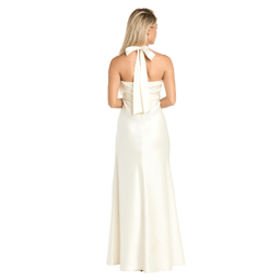 Juniors Morgan & Co. Front Cut Out Satin A-Line Dress