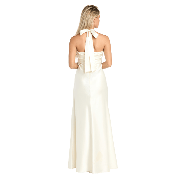 Juniors Morgan & Co. Front Cut Out Satin A-Line Dress