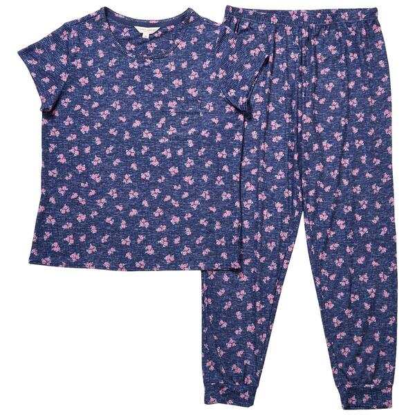 Womens Laura Ashley&#40;R&#41; Short Sleeve Mommy Floral Jogger PJ Set - image 