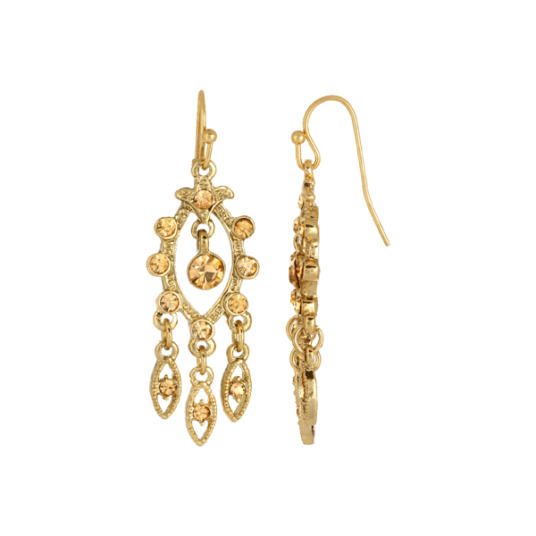 1928 Jewelry Light Colorado Chandelier Earrings - image 