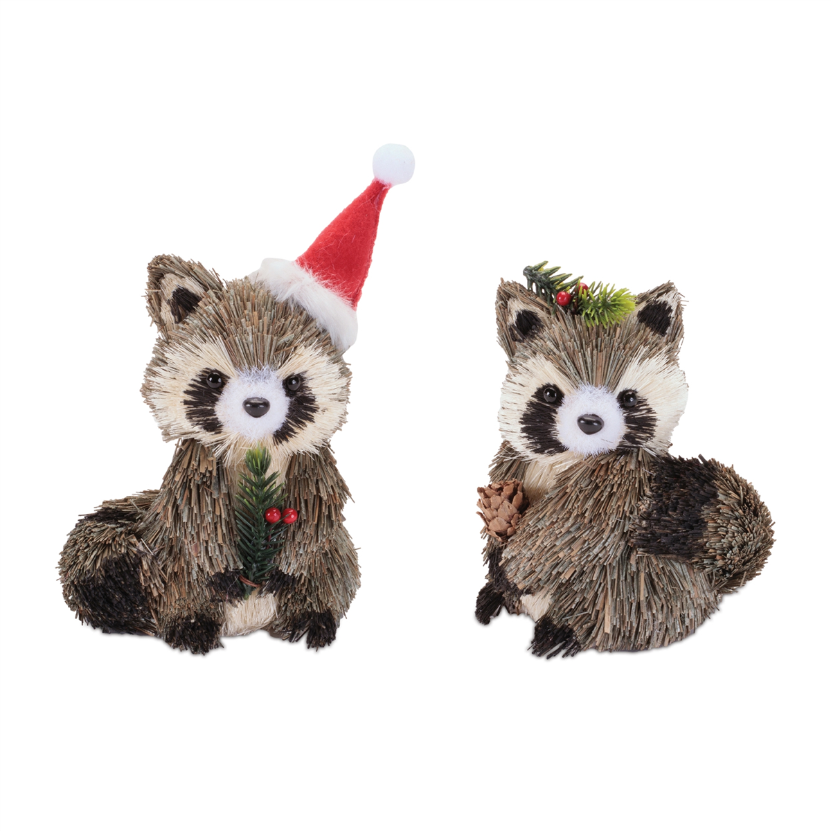 Melrose Holiday Raccoon Shelf Sitter - Set of 2