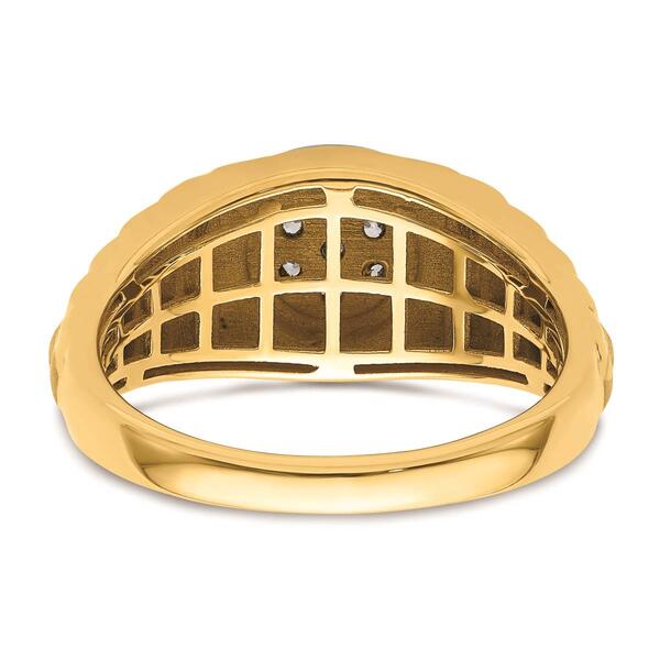 Mens Pure Fire 14kt. Two-Tone Gold Lab Grown Diamond Round Ring