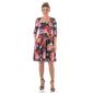 Womens 24/7 Comfort Apparel Floral 3/4 Sleeve Fit & Flare Dress - image 1
