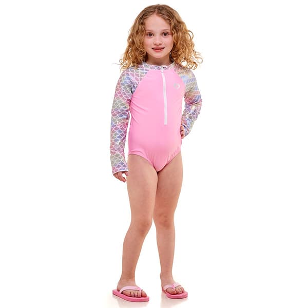 Girls &#40;4-6x&#41; Floatimini&#40;R&#41; Mermaid Rash Guard One Piece Swimsuit - image 