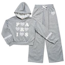 Girls (4-6x) Sweet Butterfly(R) Paris Lace Hoodie w/ Wide Leg Pants