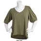 Womens New York Laundry Multi Rib Elbow Puff Sleeve Blouse - image 3