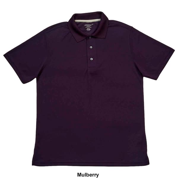 Mens Architect&#174; Solid Mesh Stitch Short Sleeve Golf Polo