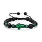 Mens Green Malachite Cross and Black Beaded Drawstring Bracelet - image 1