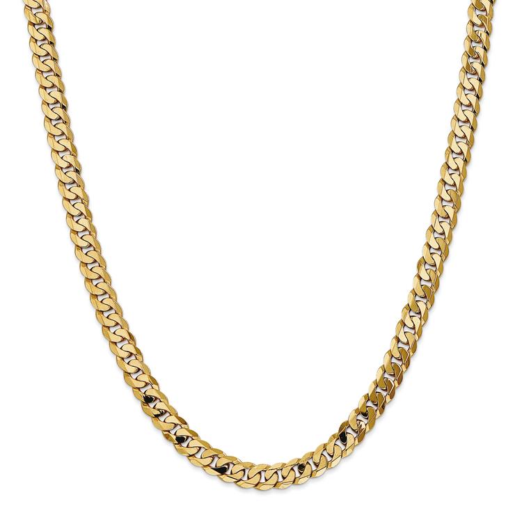 Gold Classics™ 7.25mm. 14k Beveled Curb Chain Bracelet