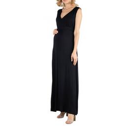 Womens 24/7 Comfort Apparel V-Neck Maternity Maxi Dress