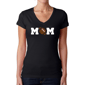 Womens LA Pop Art Football Mom - Word Art V-Neck T-Shirt - image 1