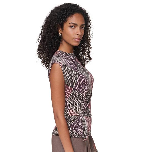 Womens DKNY Sleeveless Diamond Dot Twist Front Blouse
